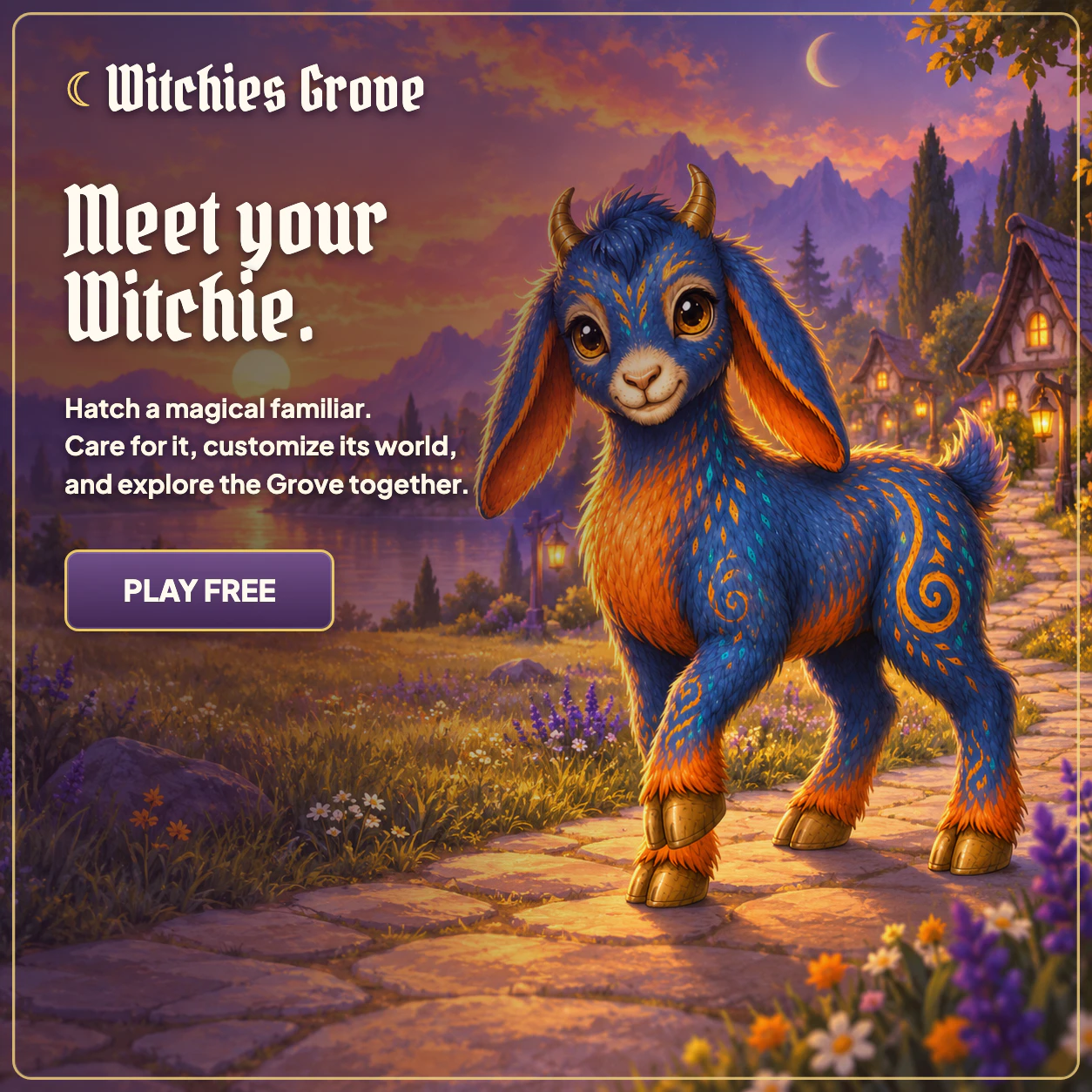 Meet your Witchie. Hatch a magical familiar, care for it, customize its world, and explore the Grove together. Play free.