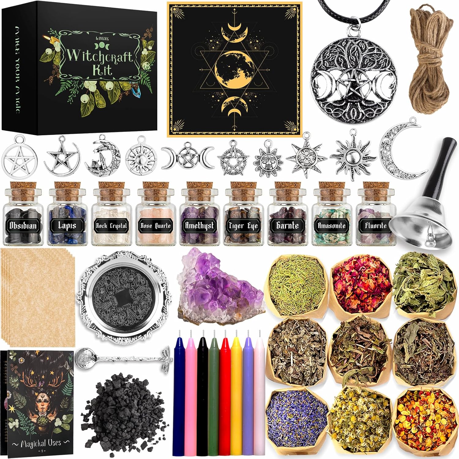 56 Piece Beginner Witchcraft Supplies Kit