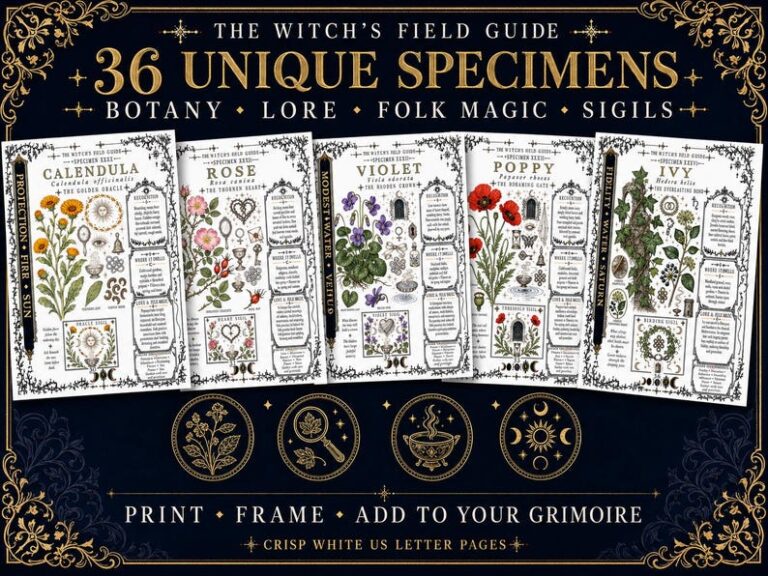 Witch's Field Guide Grimoire Page Bundle