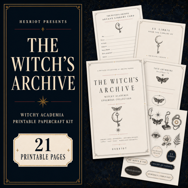 Witchy Academia Ephemera Kit: The Witch's Archive