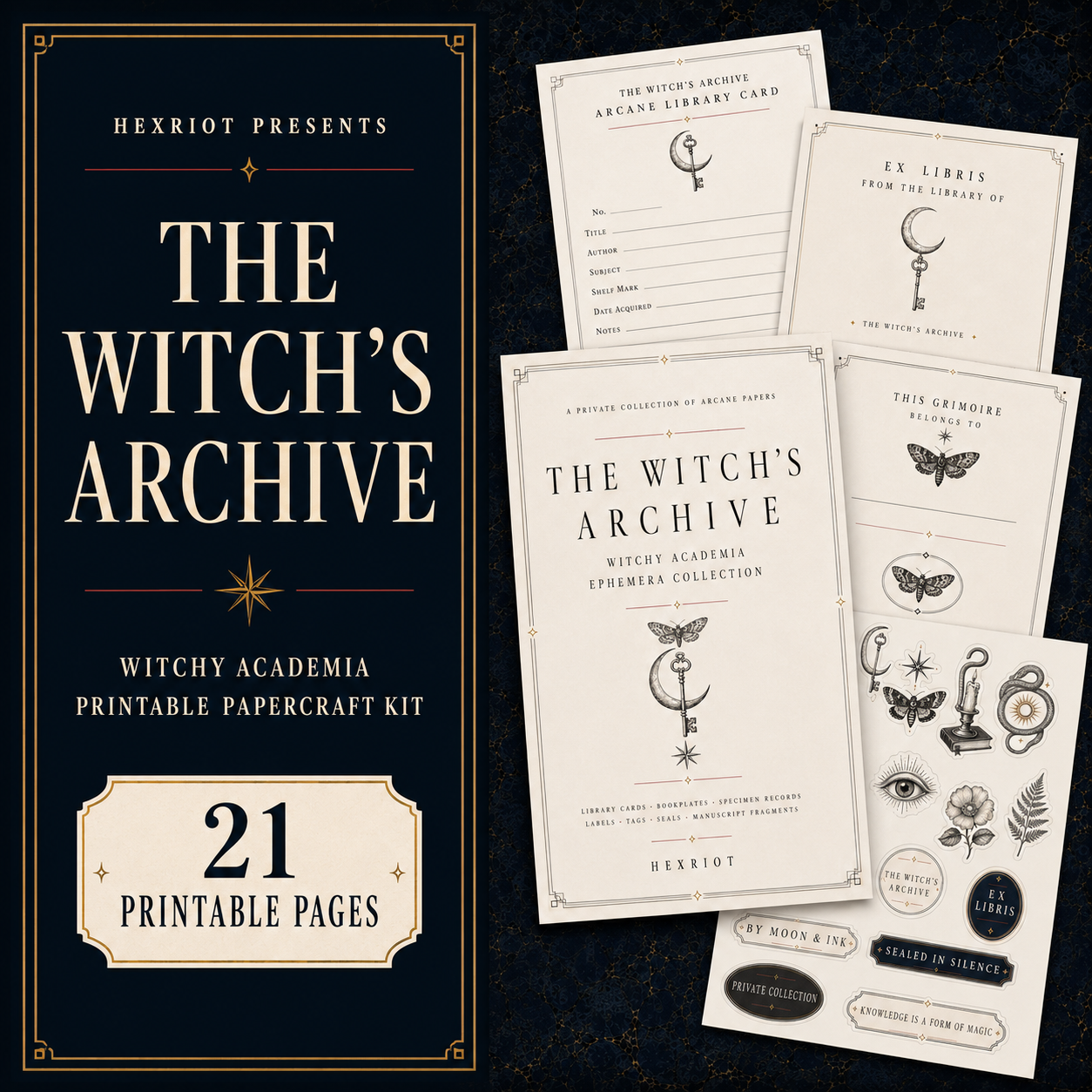 Witchy Academia Ephemera Kit: The Witch's Archive