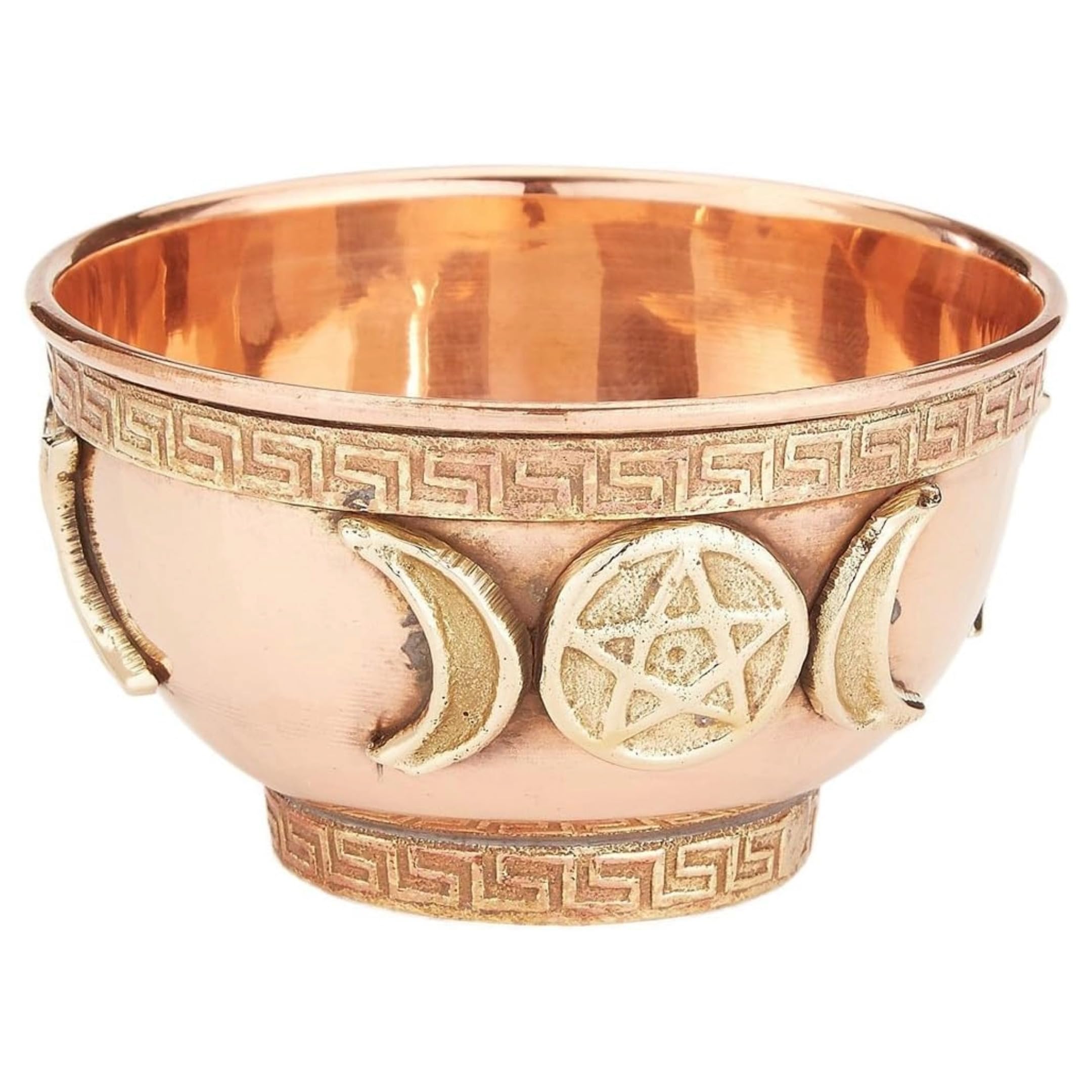 Triple Moon Pentacle Copper Offering Bowl